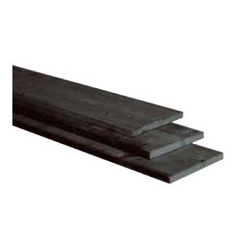 Douglas plank fijnbezaagd 2.5 x 25 x 400 cm. zwart gedompeld