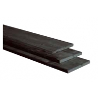 Douglas plank fijnbezaagd 2.5 x 25 x 400 cm. zwart gedompeld