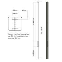 Lichtgewicht Betonpaal Grijs Tussenpaal 275cm