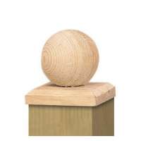 Paalornament Bol op Plaat Hout 10x10cm