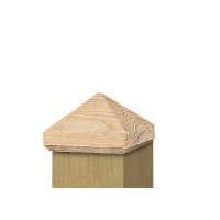 Paalornament Piramide Hout 9x9cm