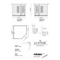 Hoektuinhuis Primex 240x240cm