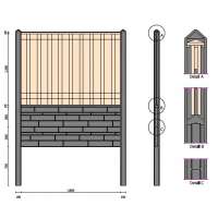 Hoekpaal ongecoat beton t.b.v. motiefplaten