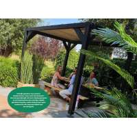 Vuren Schaduwpergola Houtpakket 300x400cm Zwart Geimpregneerd