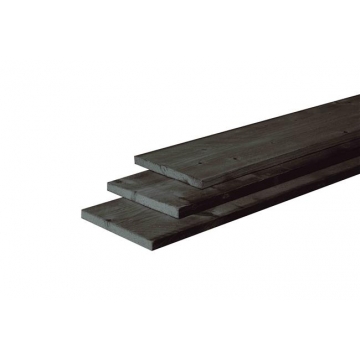 Fijnbezaagde Plank Douglas 2.2x20x500cm zwart geimpregneerd