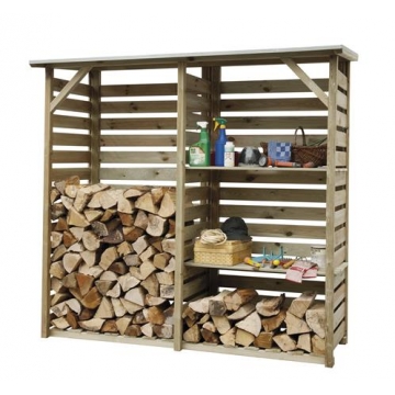 Haardhoutberging Twin 176 x 190 x 60 cm (HxBxD).