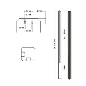 Betowood Betonpalen Grijs Hoekpaal