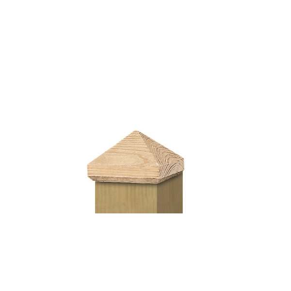 Paalornament Piramide Hout 9x9cm