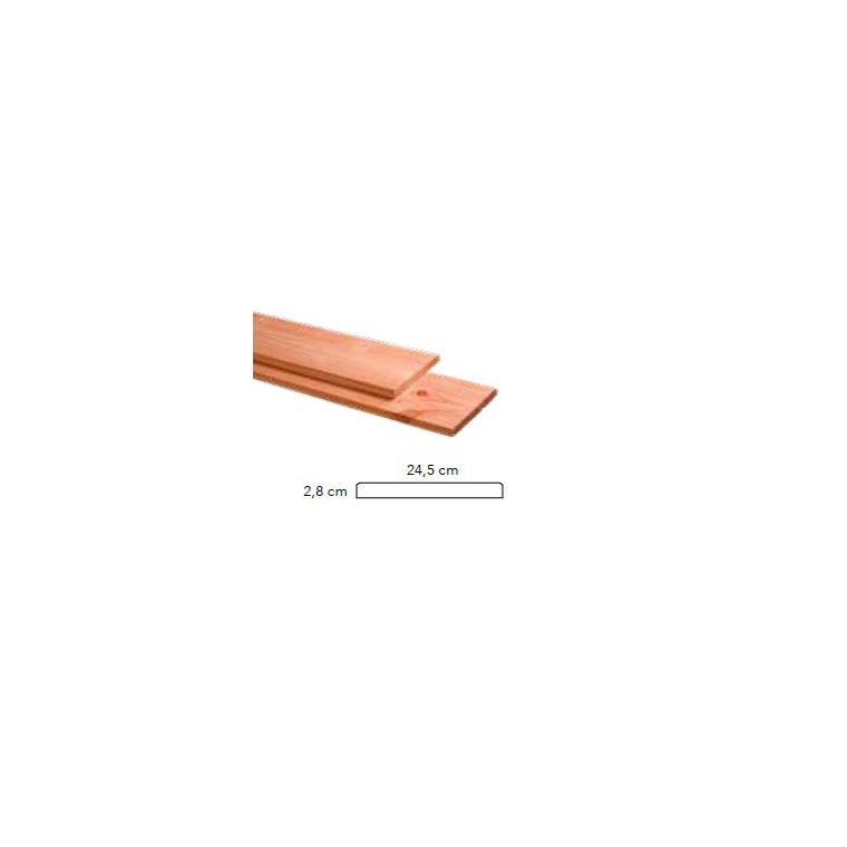 Plank Glad Fijnbezaagd Douglas 2.8x24.5x400cm Onbehandeld