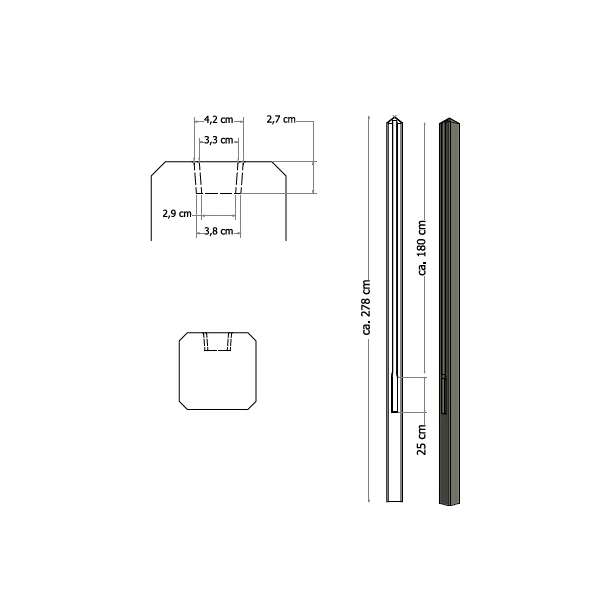 Betowood Betonpalen Grijs Eindpaal