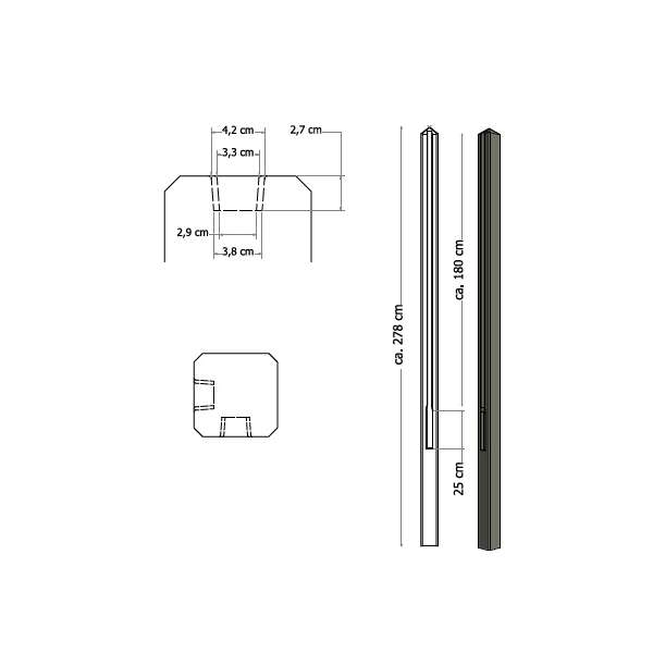 Betowood Betonpalen Grijs Hoekpaal